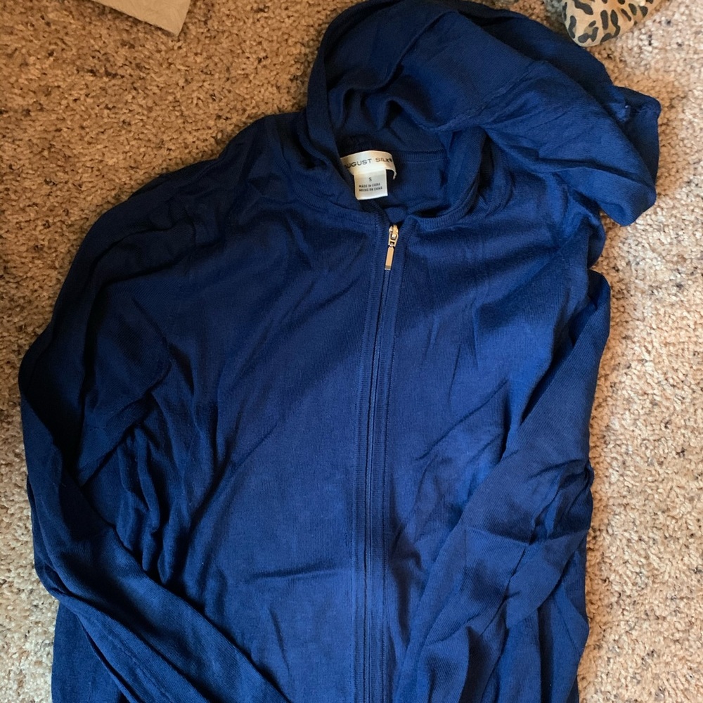 August silk zip up with hood